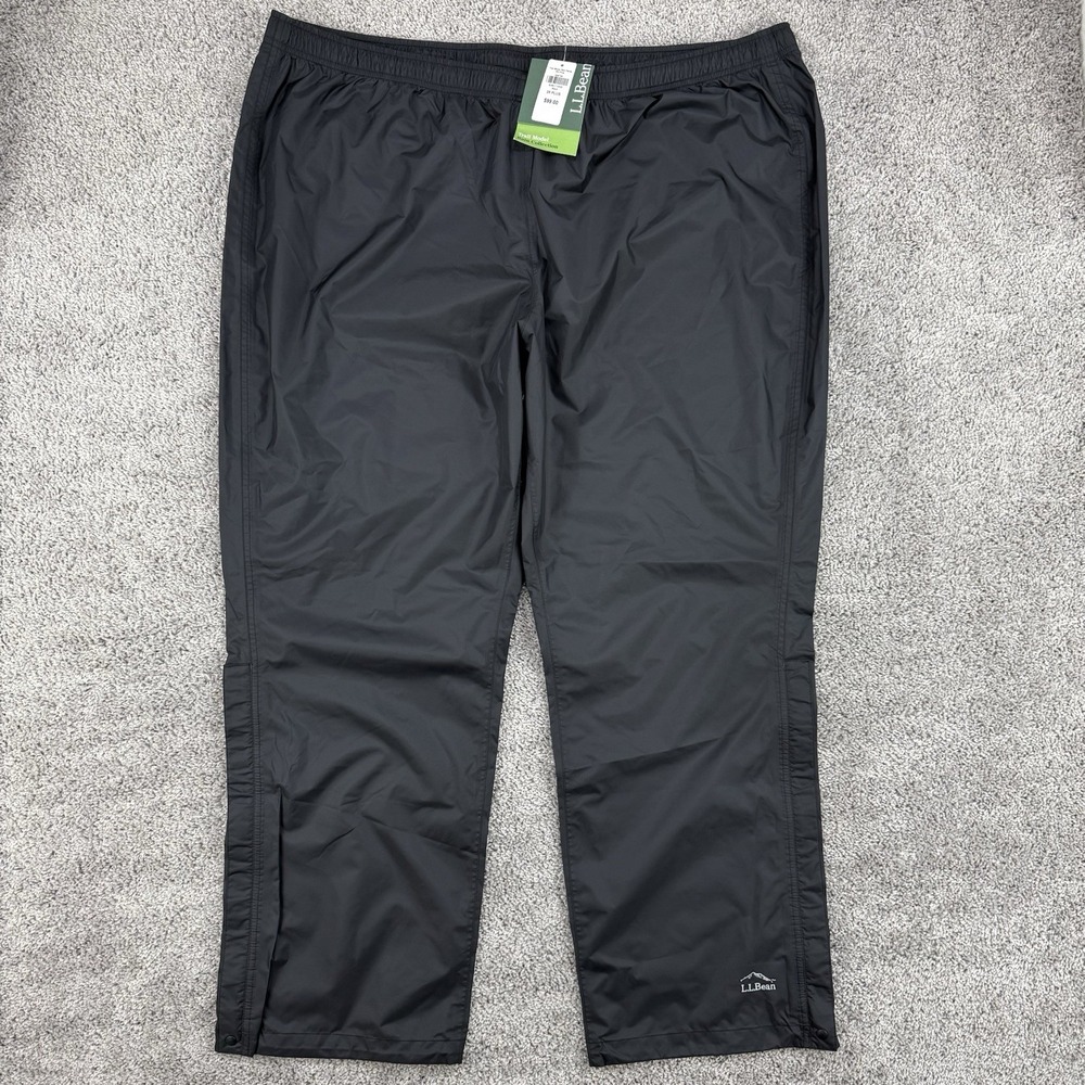 LL Bean Trail Model Rain Pants Women NWT 3X Plus Black Hiking Outdoors MSRP: $99